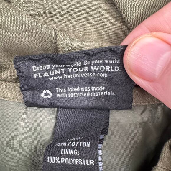 Ms. Marvel Her Universe Anorak Patch Military Hooded jacket Womens Large Green - Picture 8 of 11